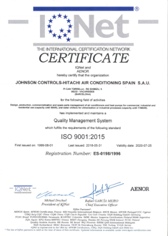 Certificate of the Quality Management System